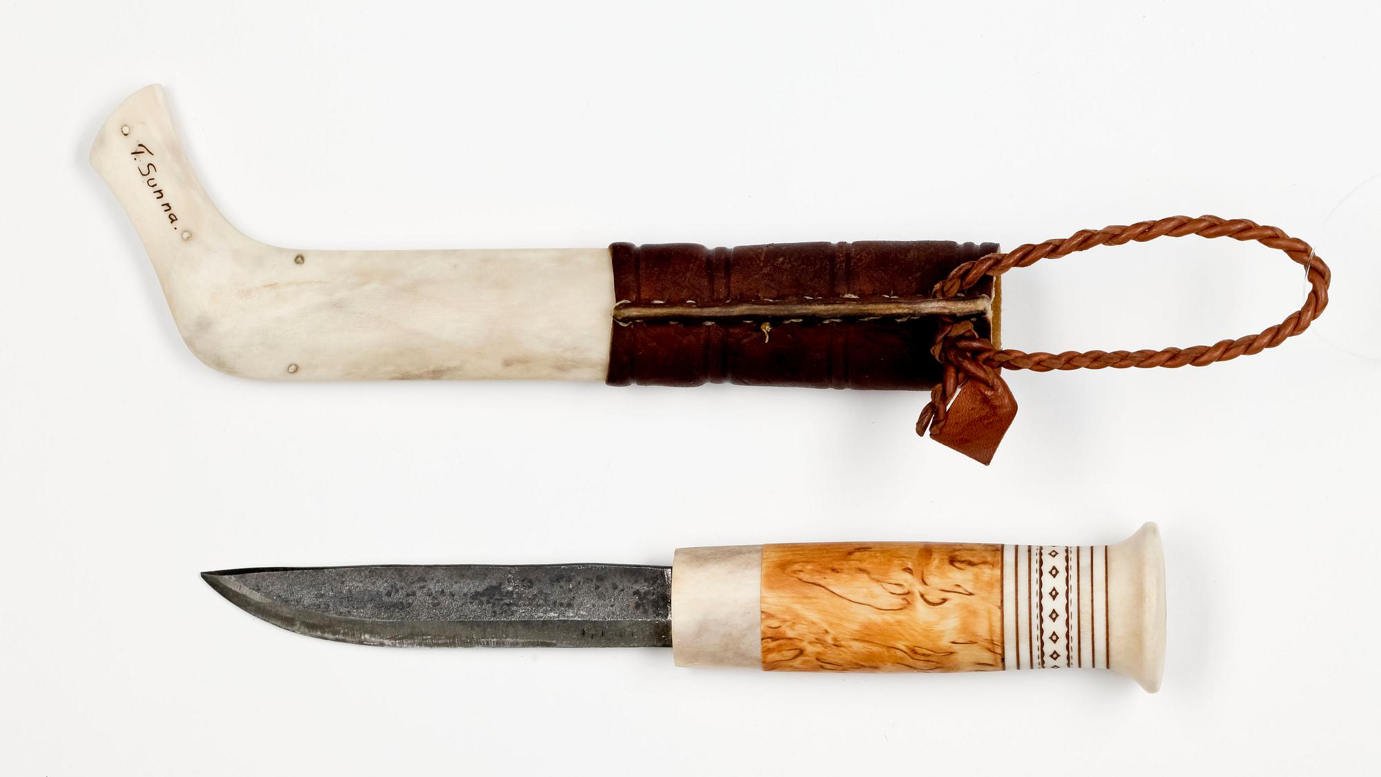 SAMEKNIV, renhorn samt björk, Tore Sunna, sign.