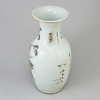A Chinese famille rose figural porcelain vase, early 20th century.
