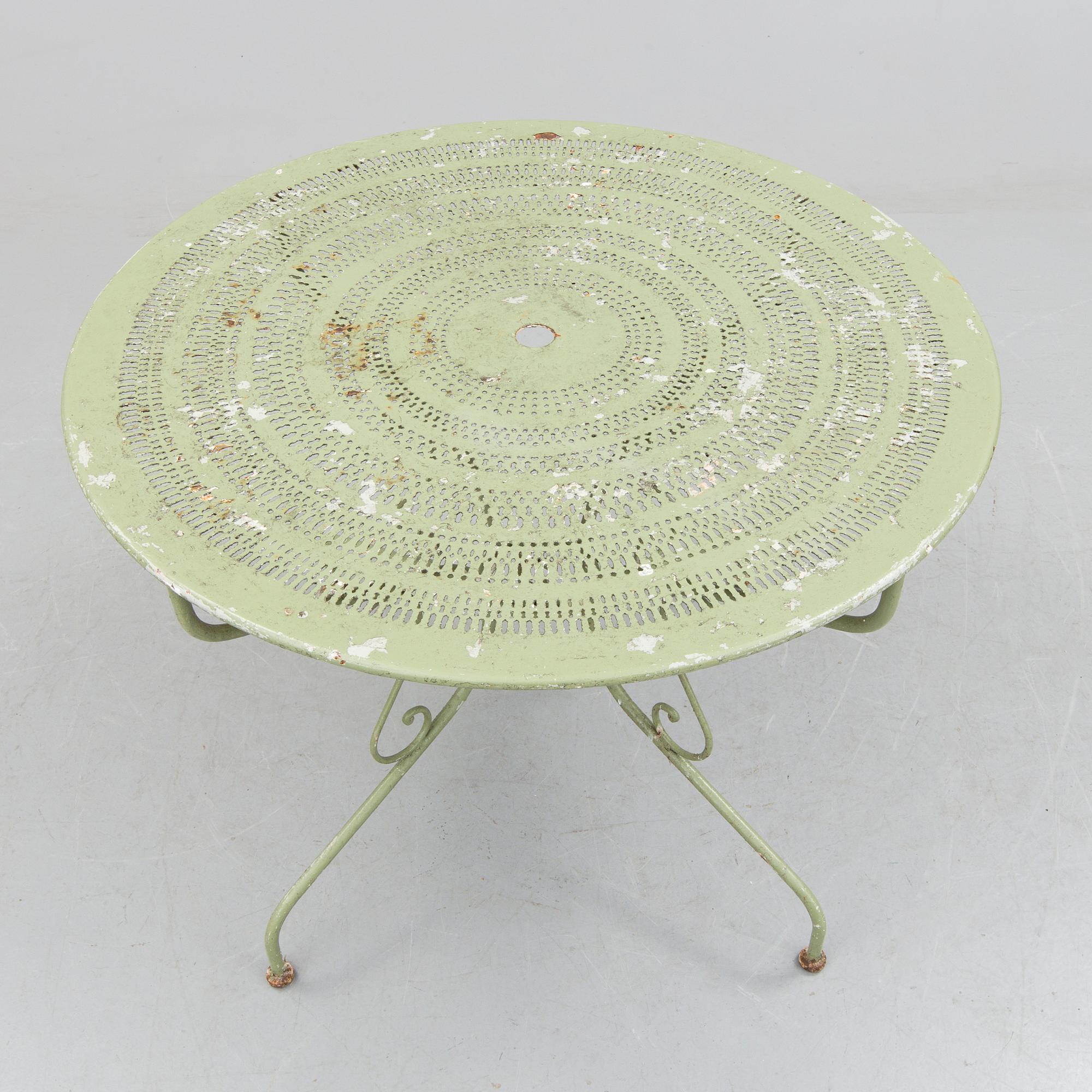 TRÄDGÅRDSMÖBLER, 5 delar, metall, 1900-tal.