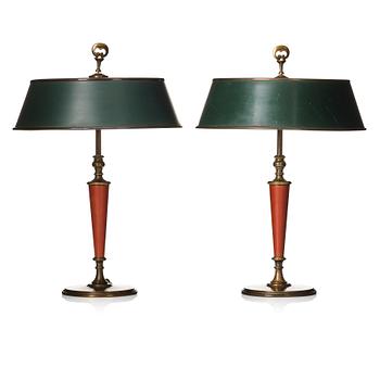 Erik Tidstrand, a pair of table lamps, model "26550", Nordiska Kompaniet, 1920s.