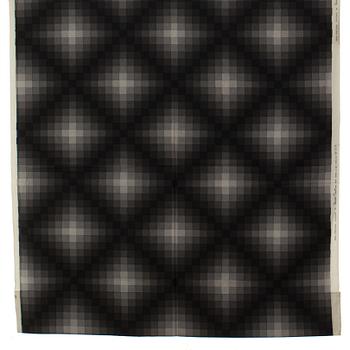 GARDINLÄNGDER, 3 st samt PROVBITAR, 2 st, bomullskretong, Verner Panton för Mira-X. 1970-tal.