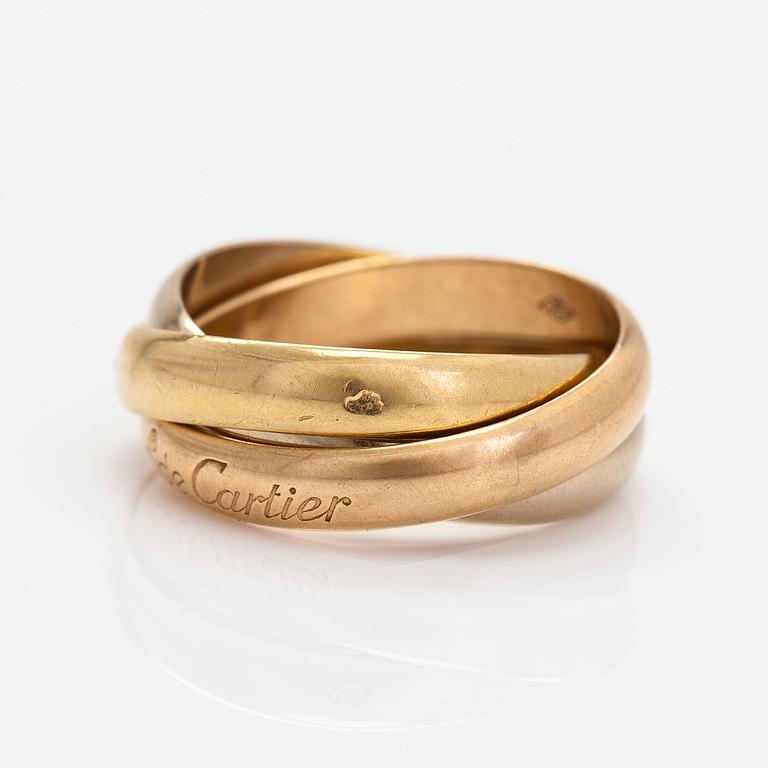 Cartier, sormus, "Trinity", kolmiväristä 18K kultaa.