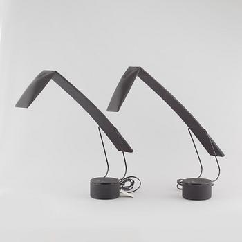 A pair of "Dove" desk lamps, designed by Mario Barbaglia & Marco Colombo for Italiana Luce.