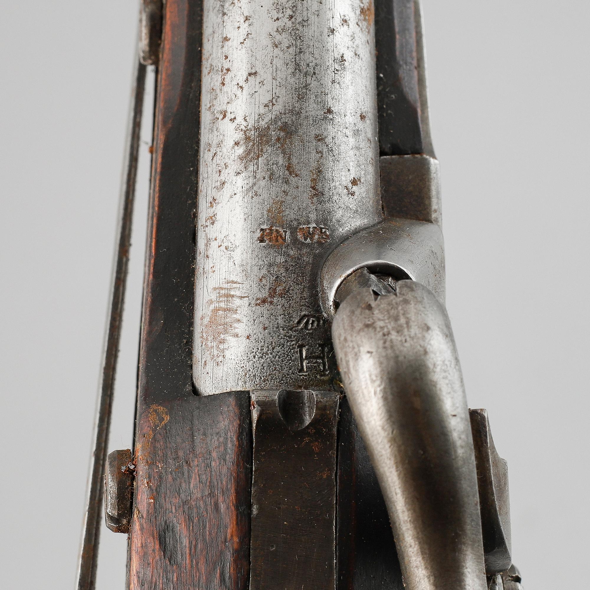 A Swedish Navy percussion pistol 1845 pattern.