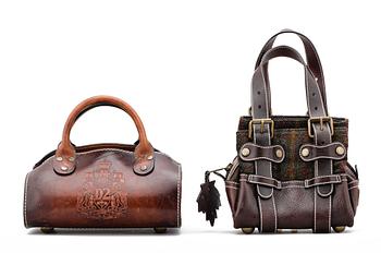 Two leather handbags by Dsquared.