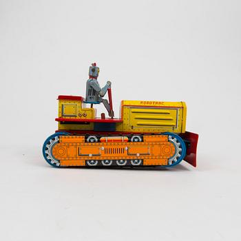 A tinplate Linemar "Robotrac Bulldozer," Japan, 1950s.