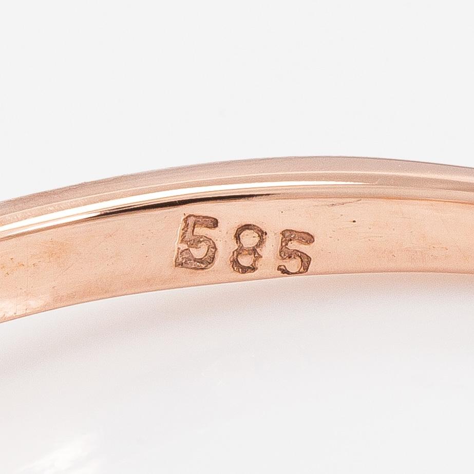 Ring, brilliant cut diamond, 14K rose gold.