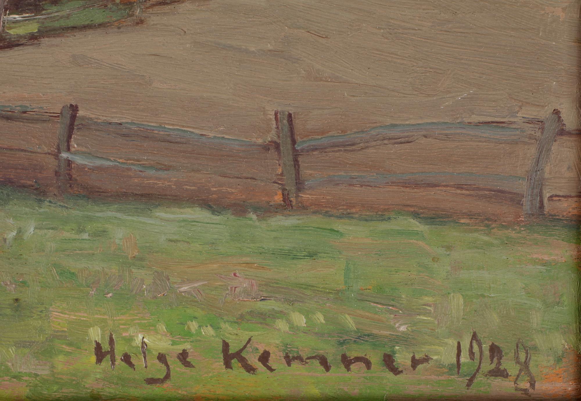 HELGE KEMNER, olja på pannå. Sign o dat 1928.