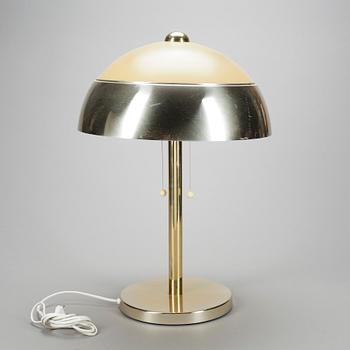 BORDSLAMPA, plast och förgylld metall, 1900-talets andra hälft.