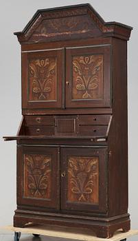 SKÅP, "kronskåp", trol Dalarna, allmoge, dat 1842.