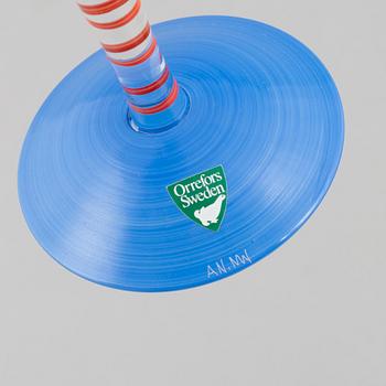 Anne Nilsson,  seven 'Clown' champagne glasses, Orrefors.