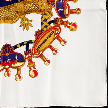 SCARF, siden, "Tournez Manege", design Annie Faivre, Hermès, Paris, 1900-talets andra hälft.