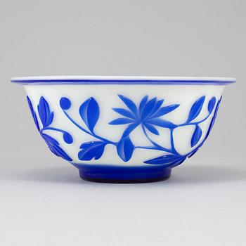 A modern Chinese peking glass bowl.