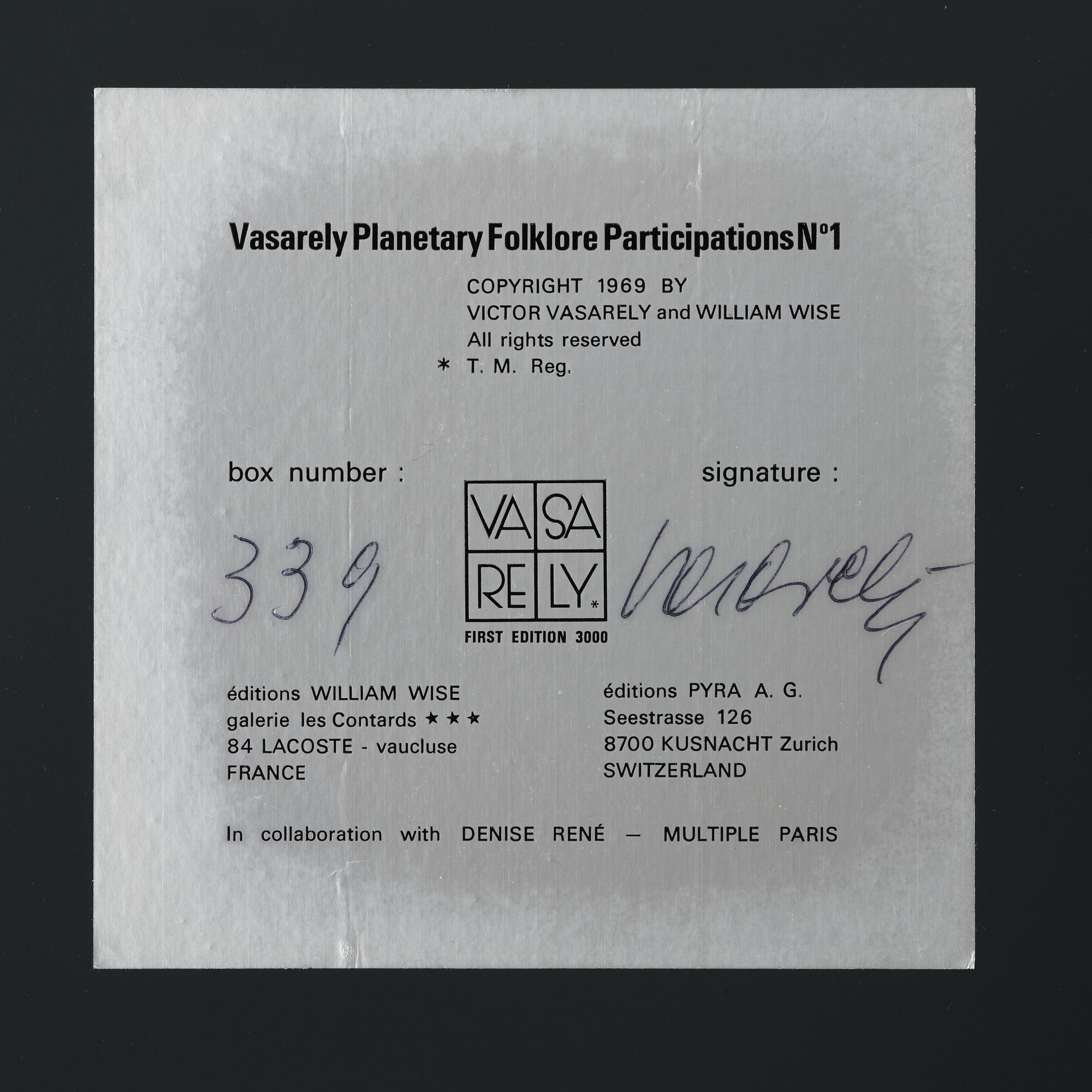 Victor Vasarely, Planetary Folklore Participations No. 1.
