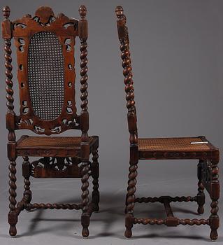 STOLAR, ett par barockstil, 1800-talet andra hälft.
