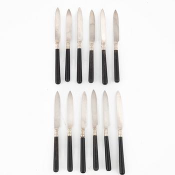Twelve Swedish Silver Fruit Knives, mark of Anders Nilsson, Lund 1904-05.