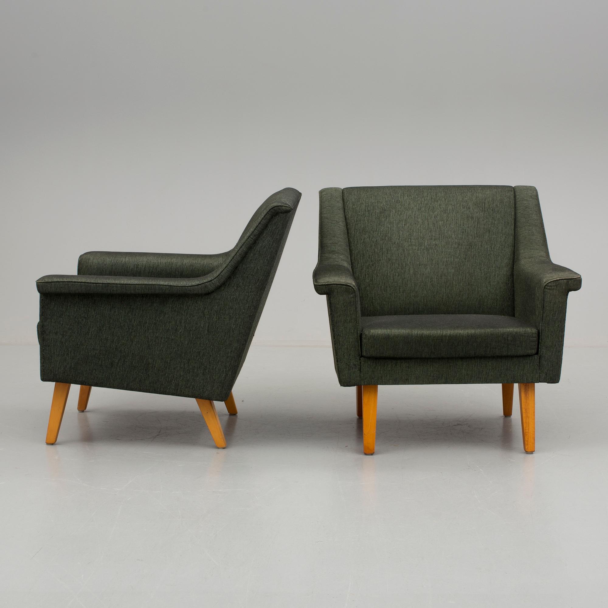 FÅTÖLJER, ett par. AB Wilo, Nybro, 1950-/60-tal.