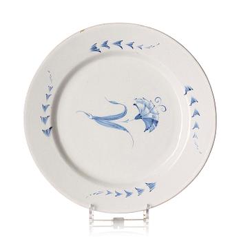529. A Swedish faience charger, 18th century.