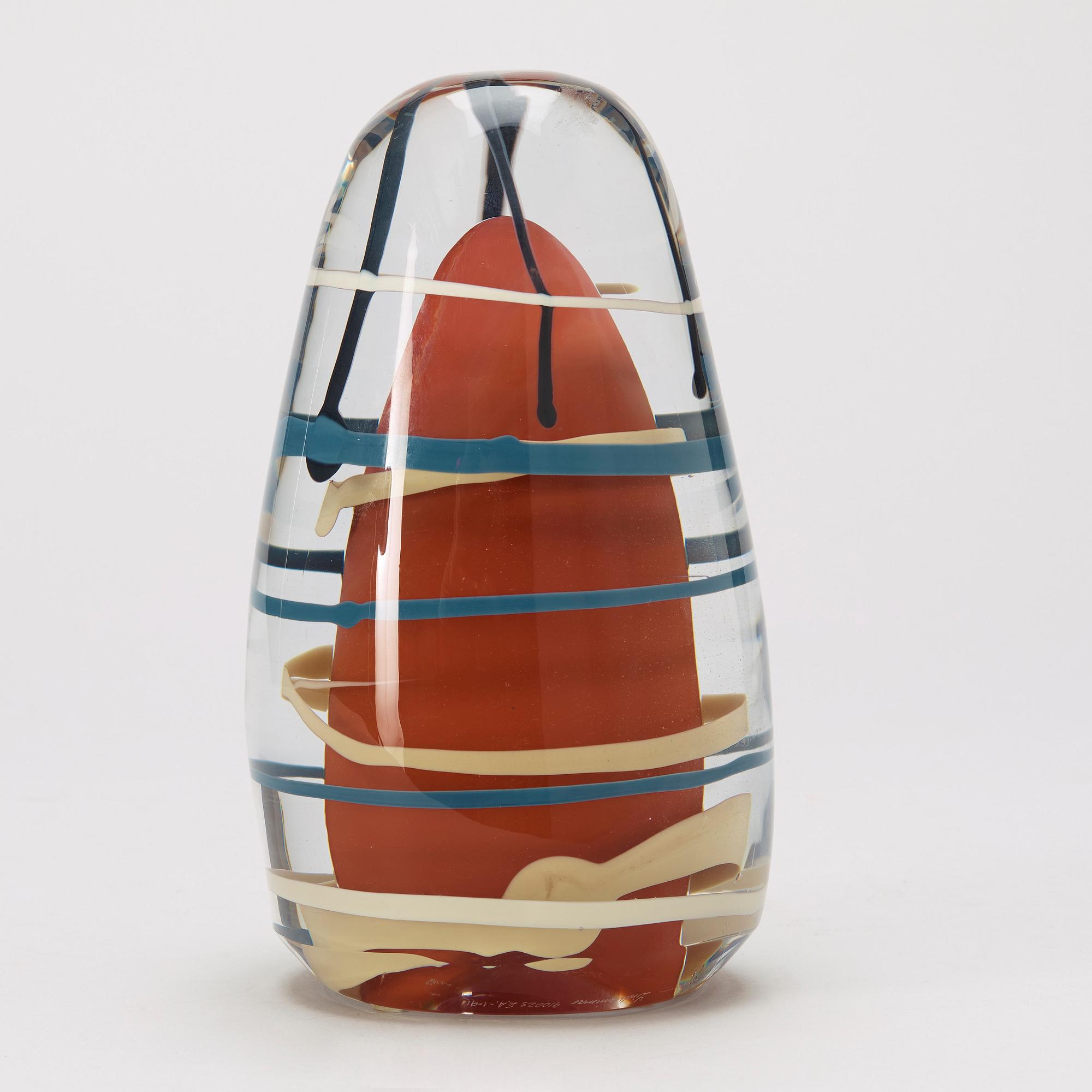 MATZ BORGSTRÖM, a glass sculpture for Lindshammar. Signed and numbered 910023 E.A-1-91.