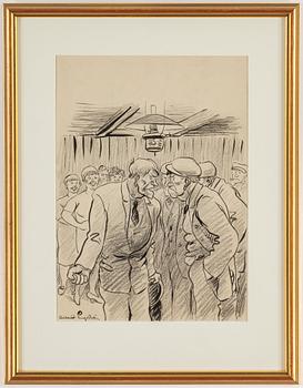 ALBERT ENGSTRÖM, ink drawings, 13, signed.