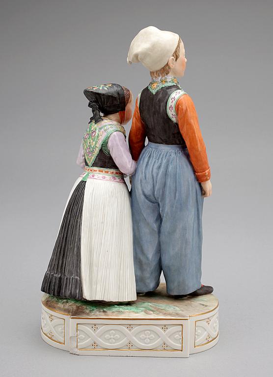 FIGURGRUPP, porslin. Kongl Dansk, Köpenhamn, 1900-talets första kvartal.