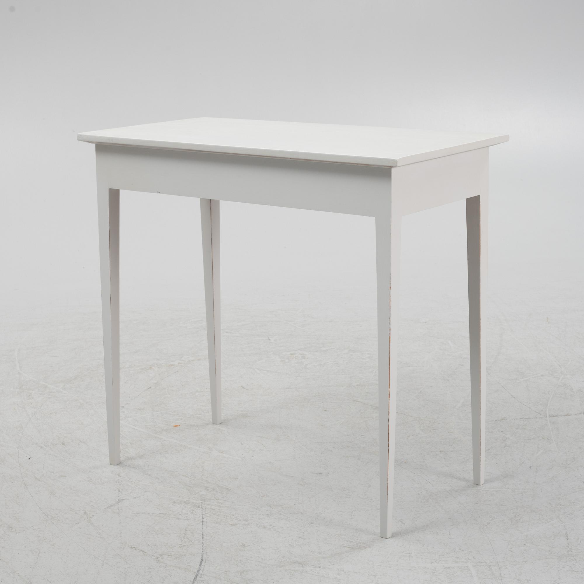 A painted side table with drawers, Gustavian style, 20th Century.