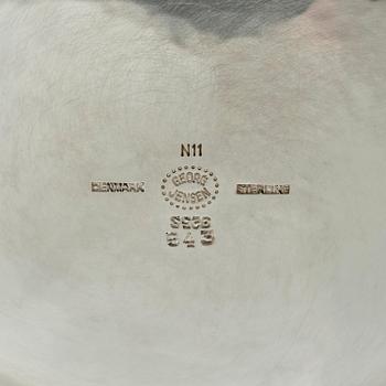 Georg Jensen, a sterling silver bowl, model no 543, design by Harald Nielsen, Copenhagen after 1945.
