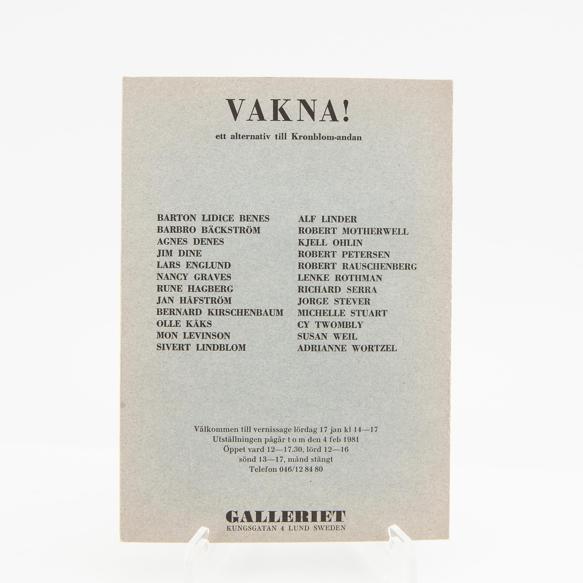 Invitation cards, approx. 130 pcs. Anders Tornberg Gallery.