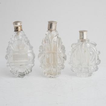 Three perfume bottles, 19th century.