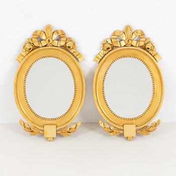 A pair of Gustavian style mirrors, 20th Century.
