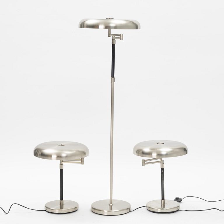 A pair of 'Grimsö' table lights and a floor light, IKEA.