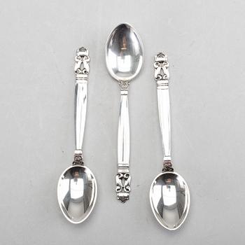 KAFFESKEDAR, sterling silver,  9 st Georg Jensen "Konge/Acron".