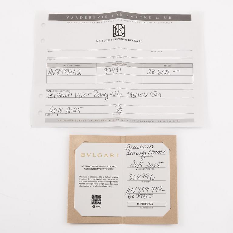 Bulgari ring "Viper" 18K white gold.