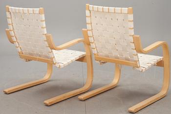 FÅTÖLJER, ett par, "Modell 406", Alvar Aalto, för Artek, Finland.