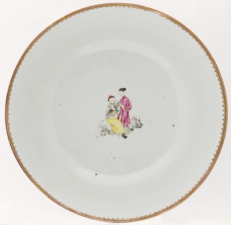 BÅLSKÅL, kompaniporslin. Qing dynastin, Qianlong (1736-95).