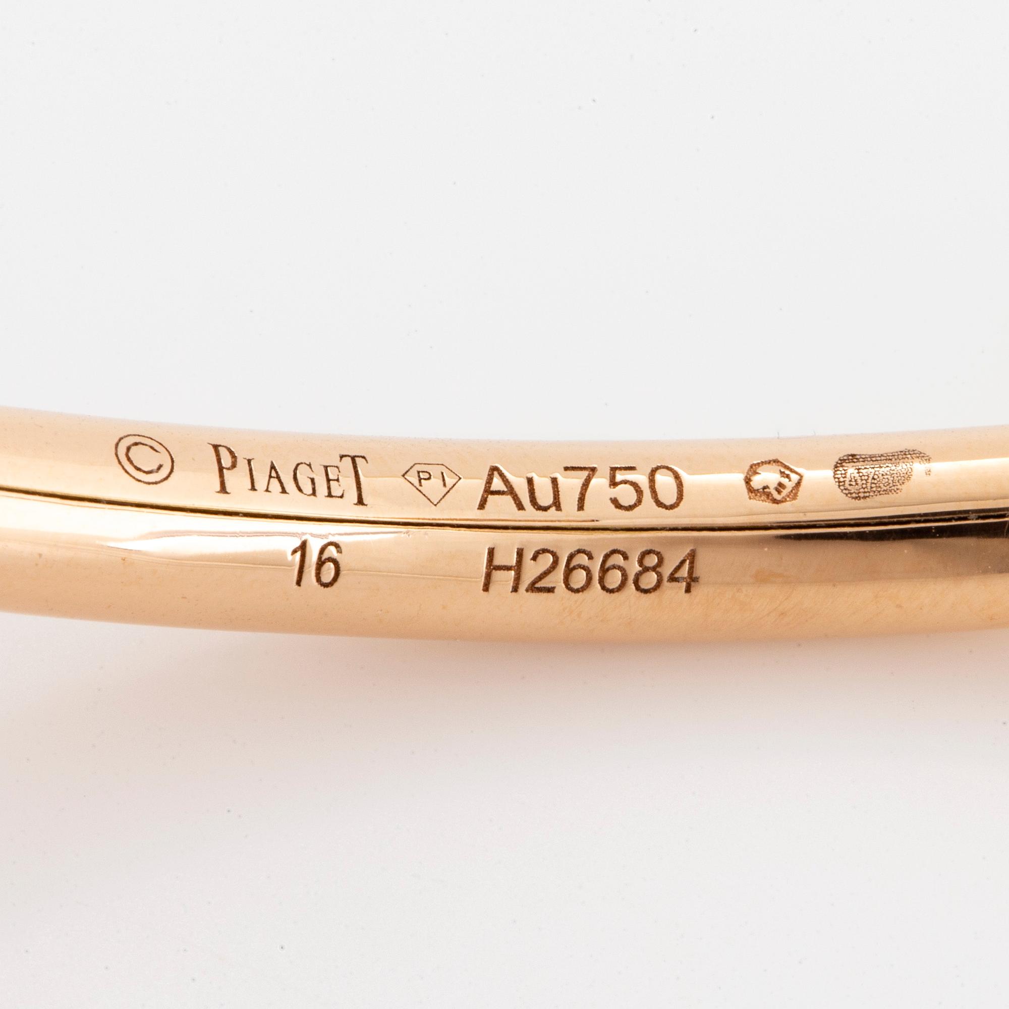 Piaget 18K rose gold, brilliant-cut diamonds and onyx cabochons.