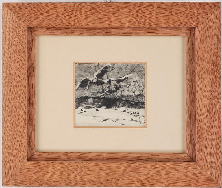 ROJ FRIBERG, blyertsteckning, sign o dat -78.