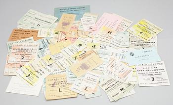 IDROTTSBILJETTER, ca 100 st, främst 1950/60-tal.
