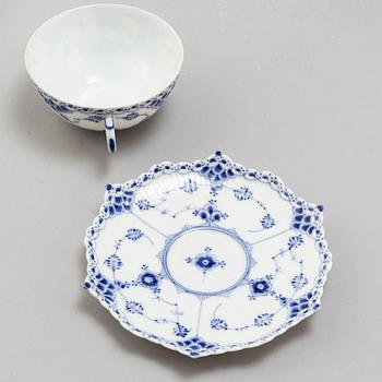 A 26-piece porcelain 'Blue Fluted' full lace tea service, Royal Copenhagen, Denmark.