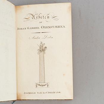 Oxenstiernas arbeten, med den ovanliga, femte delen (5 vol).