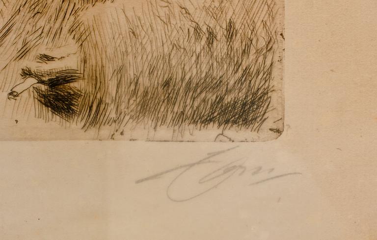 ANDERS ZORN, etsning, sign . Dat i trycket 1916.