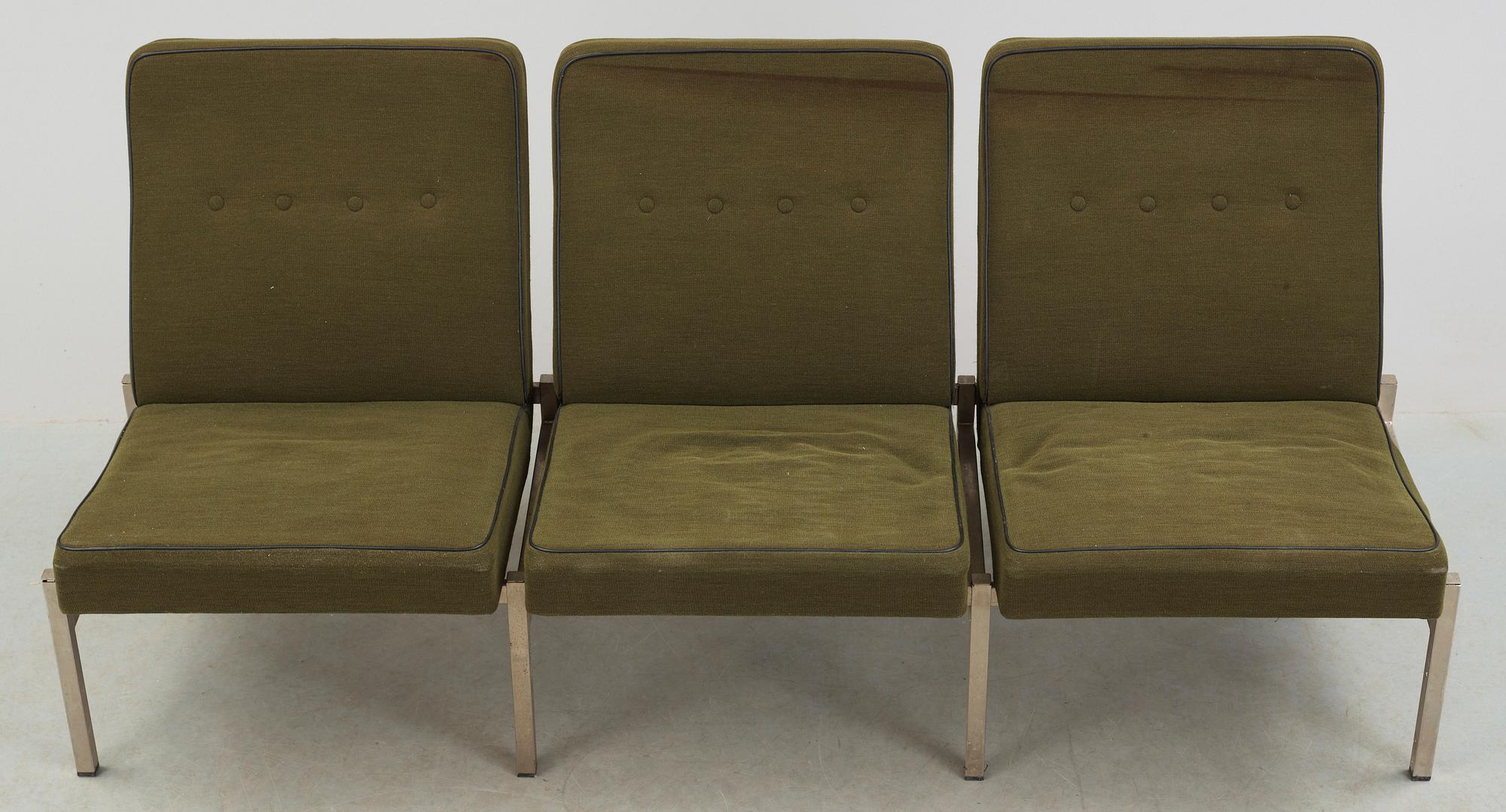 SOFFA, metall och tyg, 1960-tal.