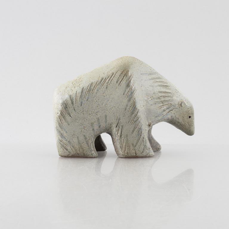 Lisa Larson, figurin, stengods, "Isbjörn", ur serien "Stora Zoo", Gustavsberg.