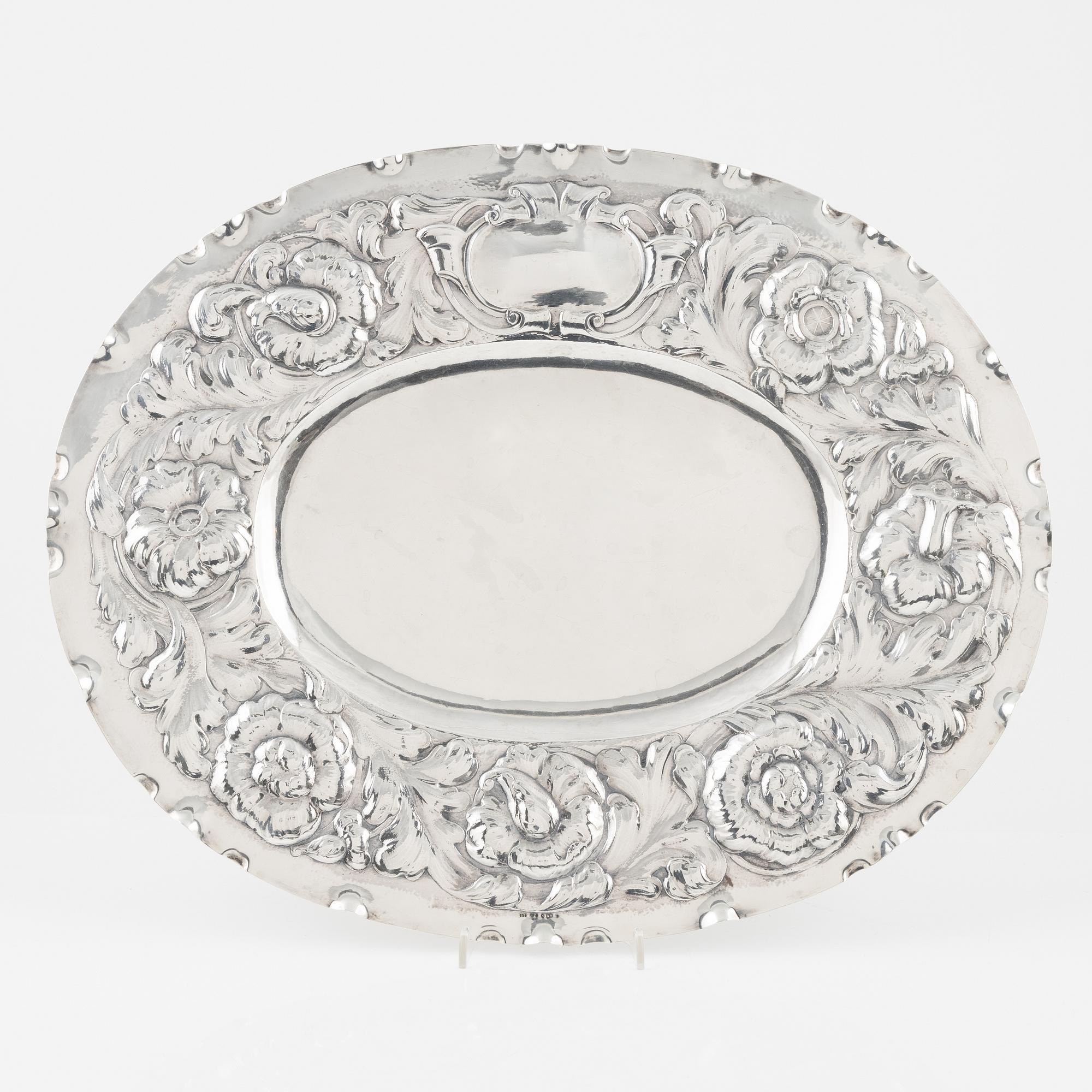 Presenterfat, barockstil, silver, GAB, Stockholm 1918.