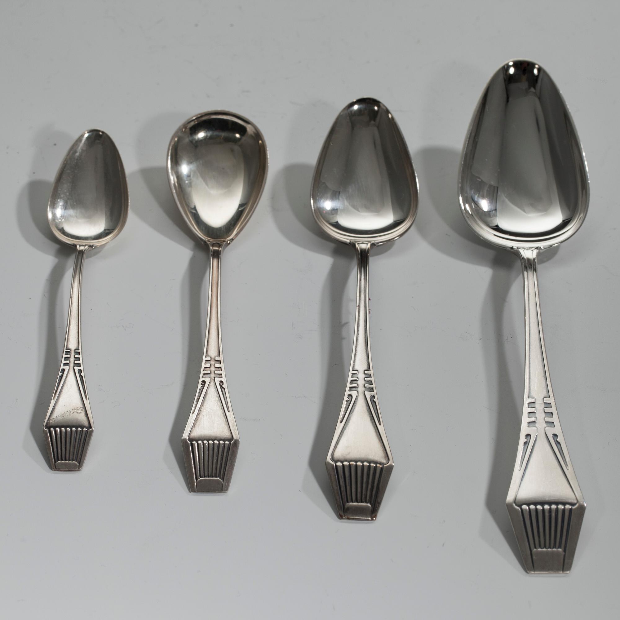 SKEDAR, 27 delar, silver "Suomi-serien" Kultateollisuus, Åbo 1990-1996. Tot. vikt ca 635 g.