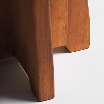 David Rosén, a stained pine "Berga" stool, Nordiska Kompaniet, Sweden, 1940s.