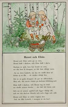ELSA BESKOW, akvarell och tusch, monogramsign.