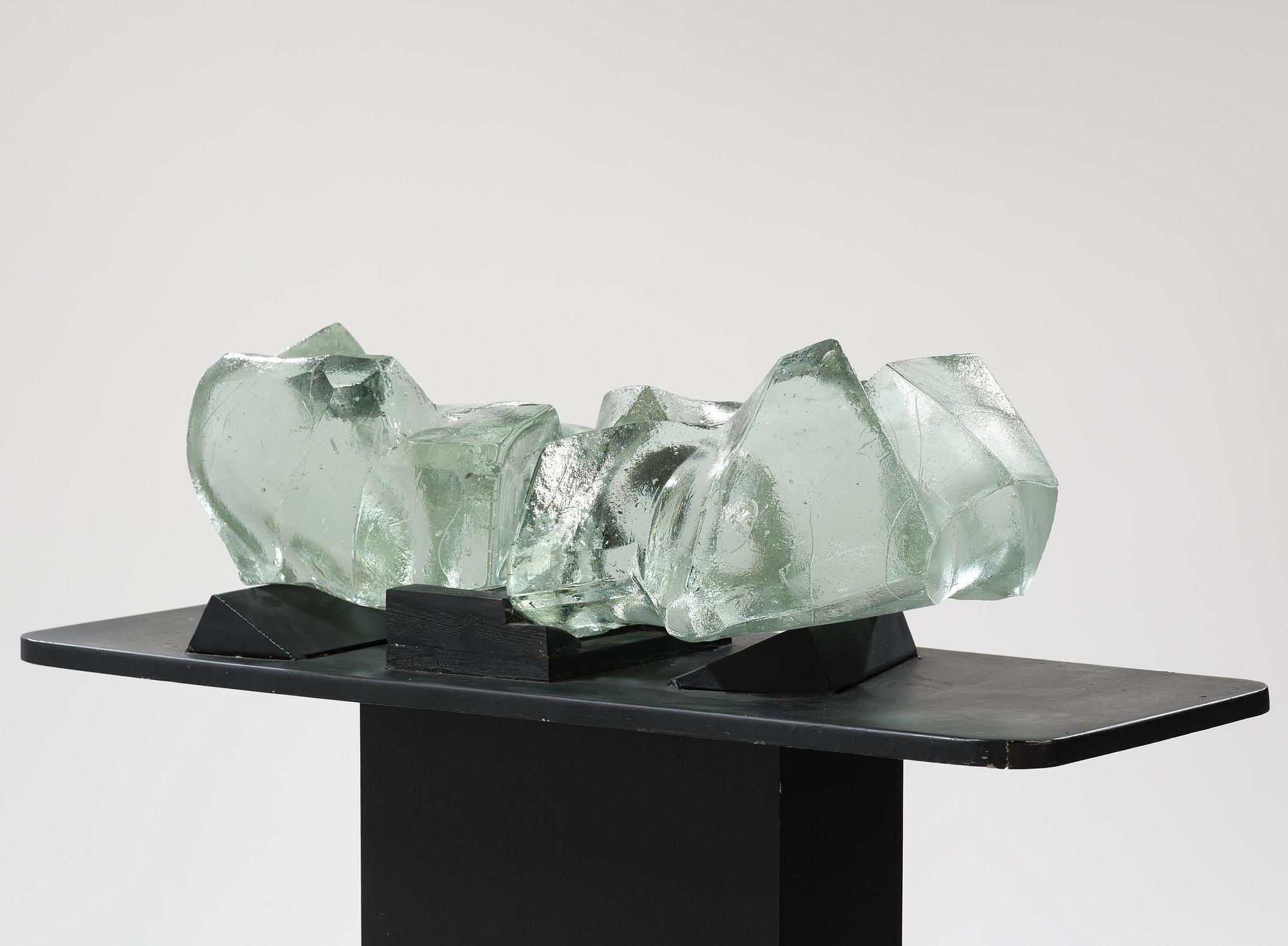 Edvin Öhrström, a cast glass sculpture, Lindshammar Glassworks.