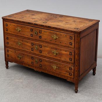 A mid european Louis XVI chest of drawers, ca 1800.