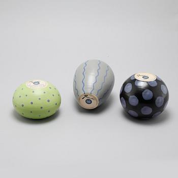 One vase, one bowl and three candleholders from Paradisverkstan at Öland, late 20th century.